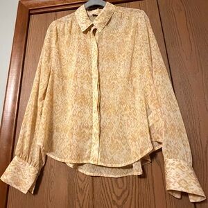 Evereve Yellow Patterned Blouse